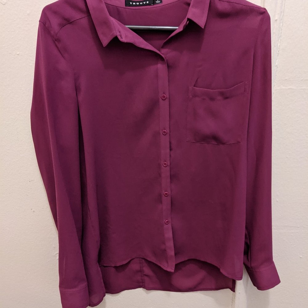 Trouve purple button down, Sz S